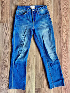L'Agence Marcelle High-Rise Cropped Bootcut Jeans Blue Waist 23